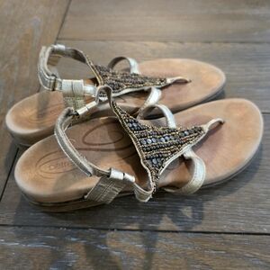 Aetrex Sheila Beaded Thong Sandals, Women's Size  EU 39 US 8